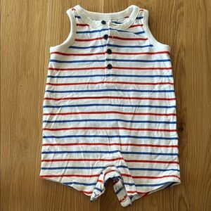 Striped Sleeveless Baby Romper